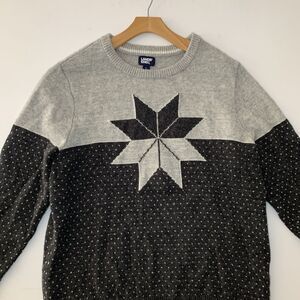 LANDS'‎ END Men's L Lighthouse Hunter's Star Crewneck Sweater